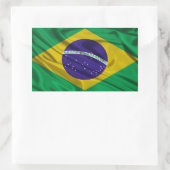 Flagge Brasiliens Rechteckiger Aufkleber (Tasche)