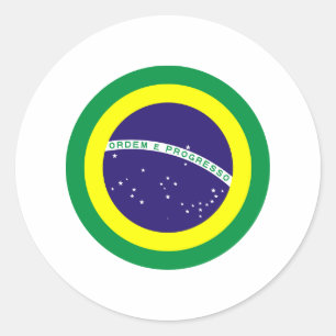 Flagge Brasiliens Runder Aufkleber
