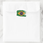 Flagge Brasiliens Runder Aufkleber (Tasche)