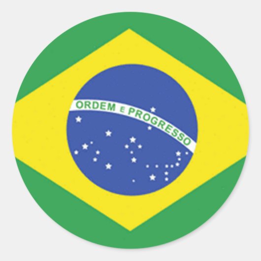Flagge Brasiliens Runder Aufkleber (Vorderseite)