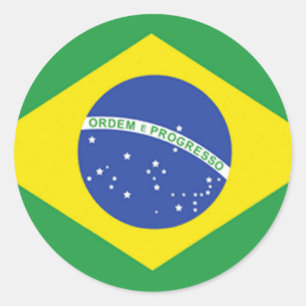 Flagge Brasiliens Runder Aufkleber