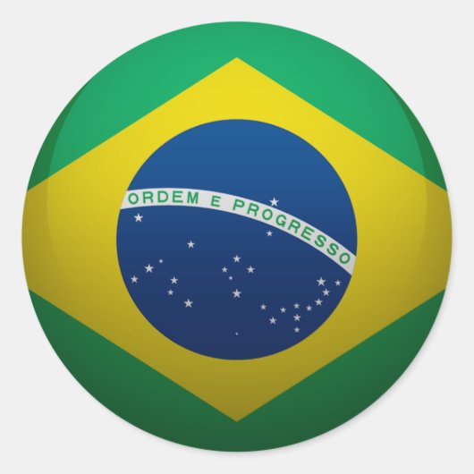Flagge Brasiliens Runder Aufkleber (Vorderseite)