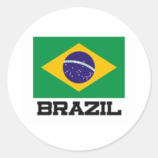 Flagge Brasiliens Runder Aufkleber (Vorderseite)
