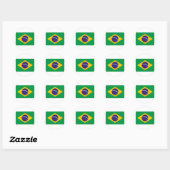 Flagge Brasiliens Runder Aufkleber (Blatt)