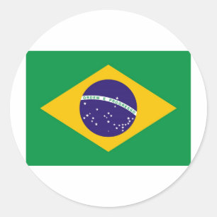 Flagge Brasiliens Runder Aufkleber