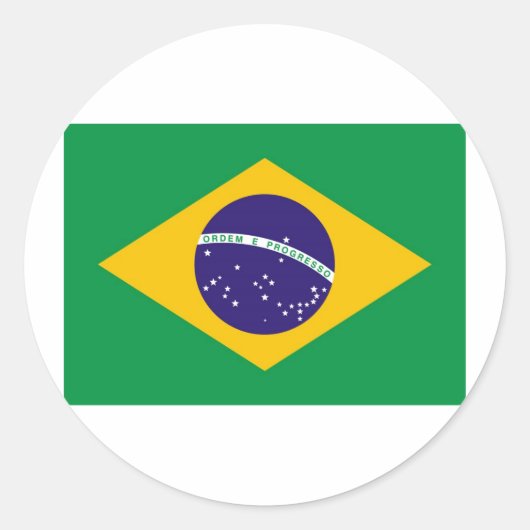 Flagge Brasiliens Runder Aufkleber (Vorderseite)