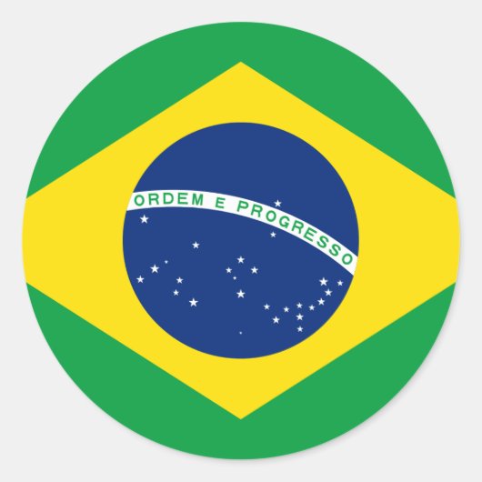 Flagge Brasiliens Runder Aufkleber (Vorderseite)