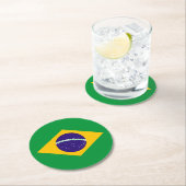 Flagge Brasiliens Runder Pappuntersetzer (Vor Ort)