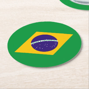 Flagge Brasiliens Runder Pappuntersetzer