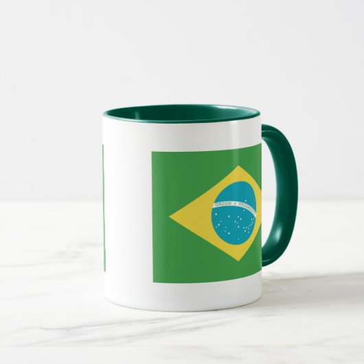 Flagge Brasiliens Tasse (VorderseiteRechts)