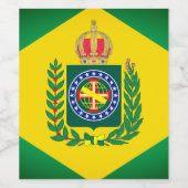 Flagge Brasiliens Weinetikett (Einzelnes Label)