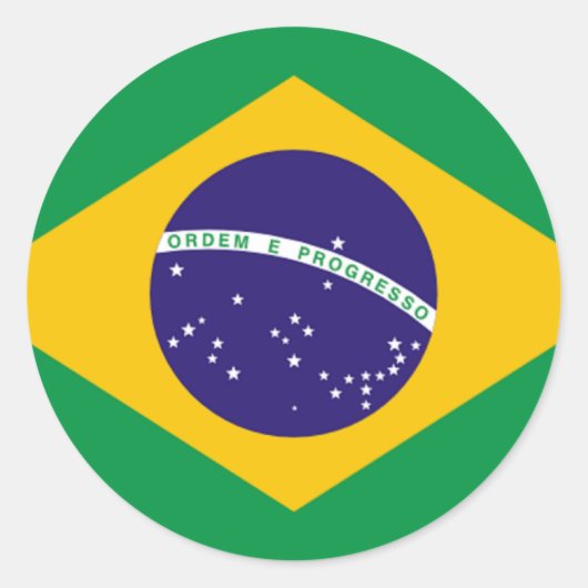 Flagge Brasiliens, Weltflaggen Runder Aufkleber (Vorderseite)