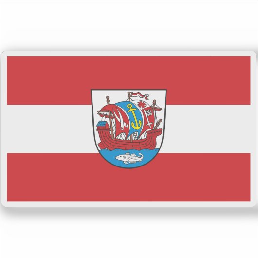 Flagge Bremerhaven, Deutschland Aufkleber (Vorderseite)
