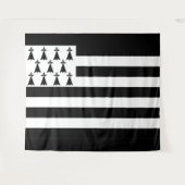 Flagge Bretagne (Gwenn-ha-du) Wandteppich (Vorderseite (Horizontal))