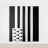 Flagge Bretagne (Gwenn-ha-du) Wandteppich (Vorderseite)