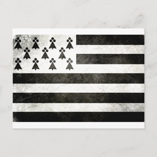 Flagge Bretagne Vintage Postkarte (Vorderseite)