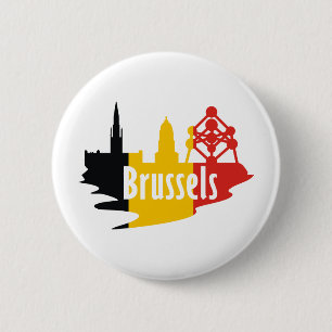 Flagge Brüssel Button
