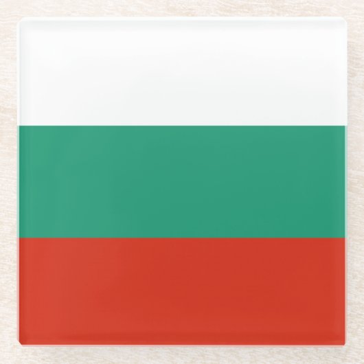 Flagge Bulgarien Glasuntersetzer (Vorderseite)