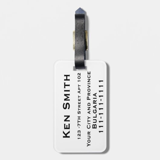 Flagge Bulgariens Gepäckanhänger (Rückseite vertikal)