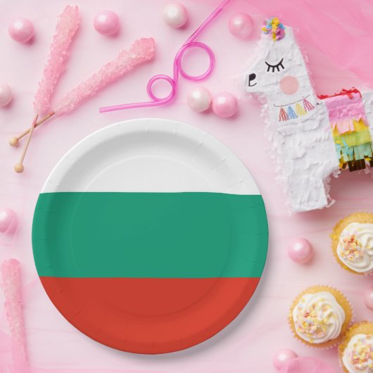 Flagge Bulgariens oder Bulgariens Pappteller (Party)