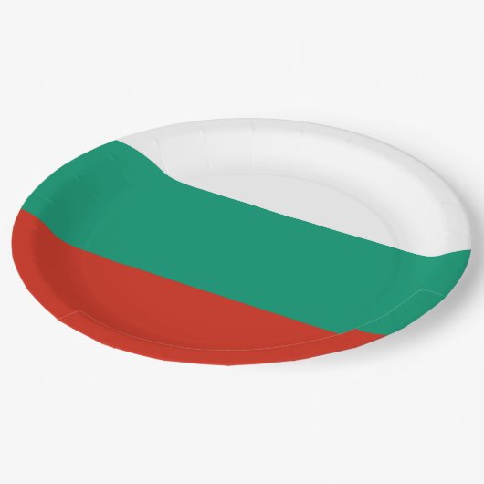 Flagge Bulgariens oder Bulgariens Pappteller (Schrägansicht)