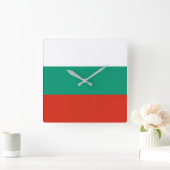 Flagge Bulgariens Quadratische Wanduhr (Zuhause)
