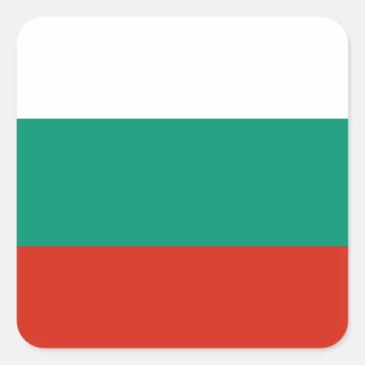 Flagge Bulgariens Quadratischer Aufkleber (Vorderseite)