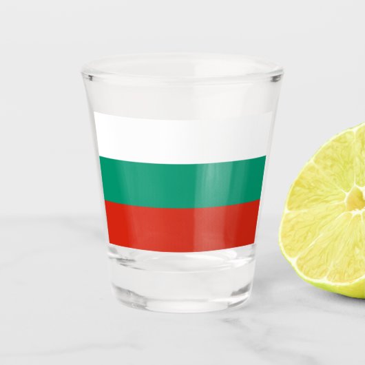 Flagge Bulgariens Schnapsglas (Vorderseite)