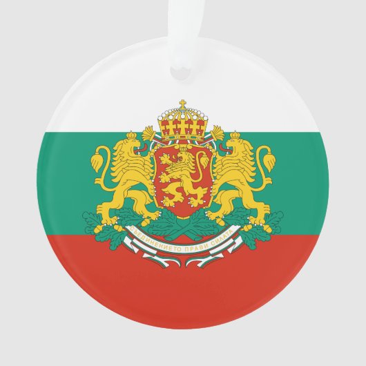 Flagge Bulgariens Tricolor White Green Red Ornament (Vorderseite)
