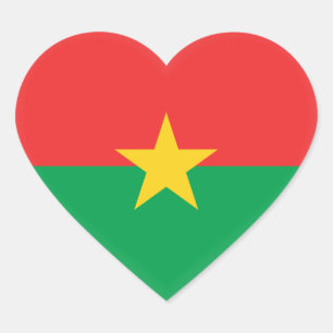 Flagge Burkina Faso Herz-Aufkleber
