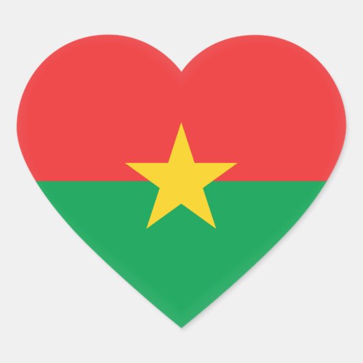 Flagge Burkina Faso Herz-Aufkleber (Vorderseite)