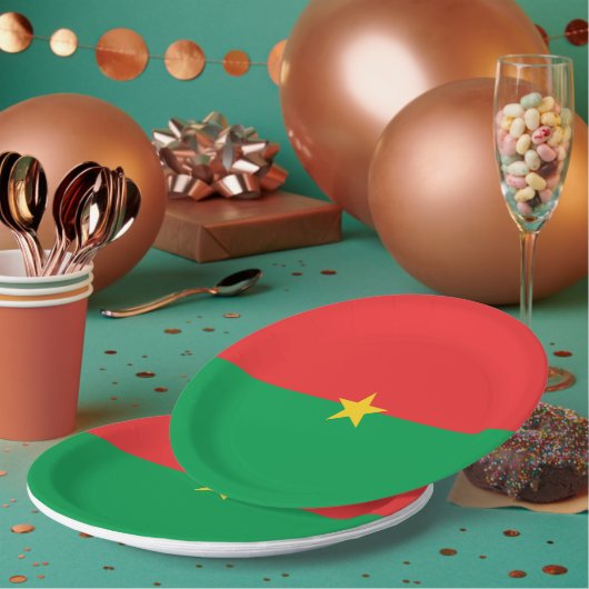 Flagge Burkina Faso Pappteller (Multi)