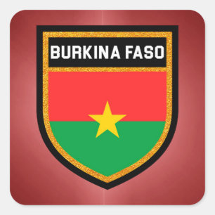 Flagge Burkina Faso Quadratischer Aufkleber