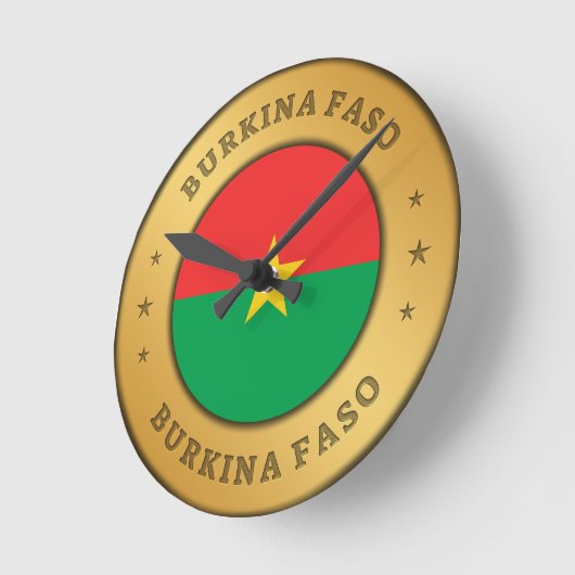 Flagge Burkina Faso Runde Wanduhr (Winkel)