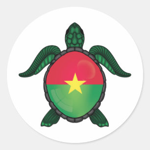 Flagge Burkina Faso Runder Aufkleber