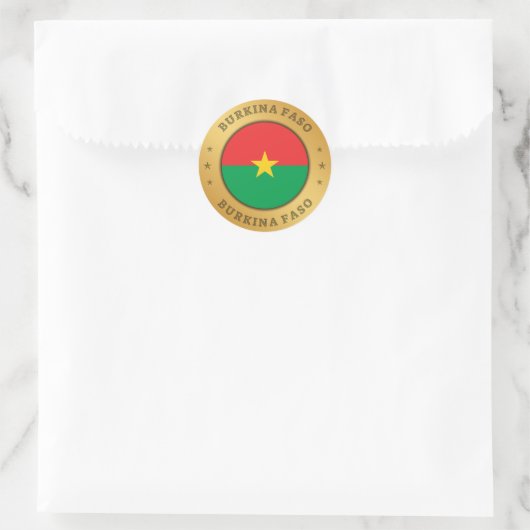 Flagge Burkina Faso Runder Aufkleber (Tasche)