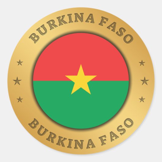 Flagge Burkina Faso Runder Aufkleber (Vorderseite)