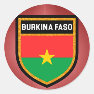 Flagge Burkina Faso Runder Aufkleber