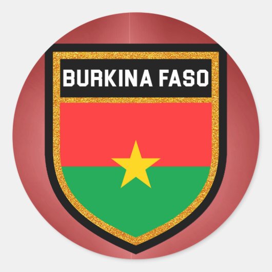 Flagge Burkina Faso Runder Aufkleber (Vorderseite)