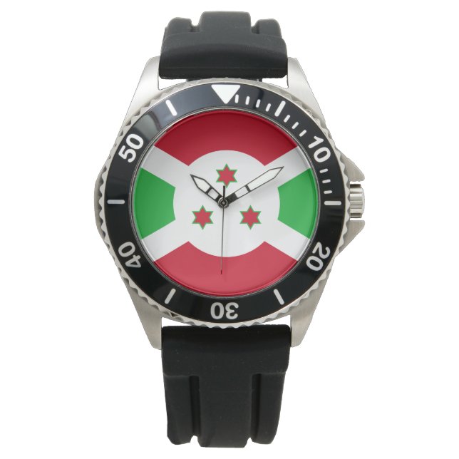 Flagge Burundis Armbanduhr (Vorderseite)