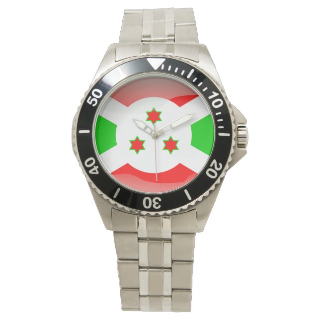 Flagge Burundis Armbanduhr (Vorderseite)