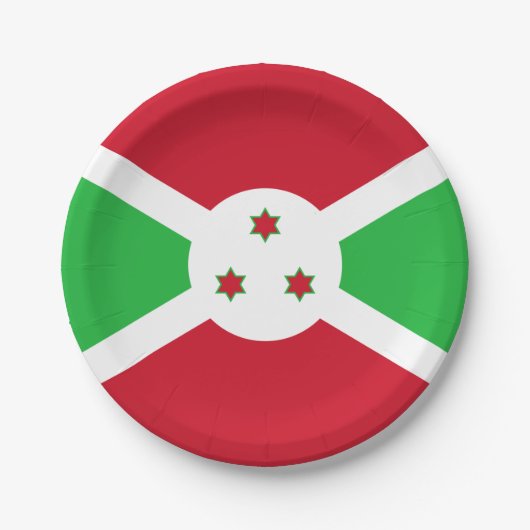 Flagge Burundis Pappteller (Vorderseite)