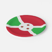 Flagge Burundis Pappteller (Schrägansicht)