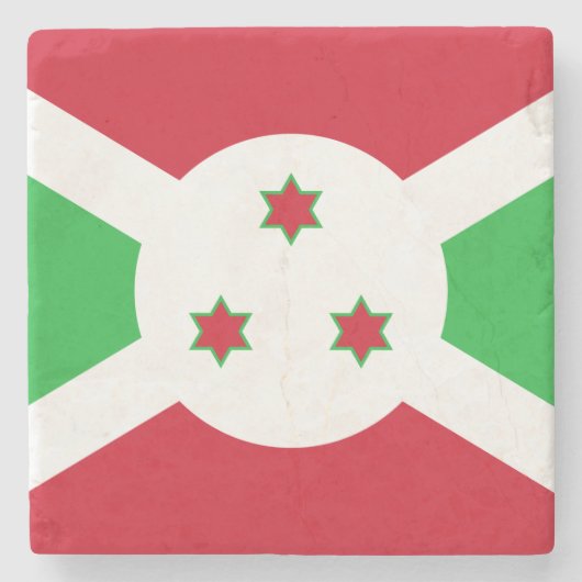 Flagge Burundis Steinuntersetzer (Vorderseite)