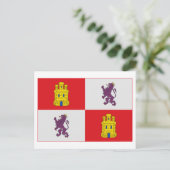 Flagge Castilla y León Postkarte (Stehend Vorderseite)