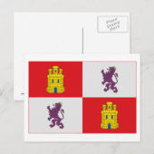 Flagge Castilla y León Postkarte (Vorne/Hinten)