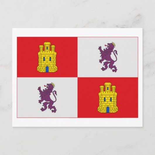 Flagge Castilla y León Postkarte (Vorderseite)
