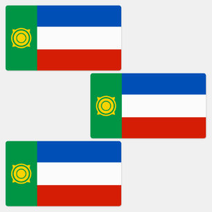 Flagge Chakassiens Etiketten