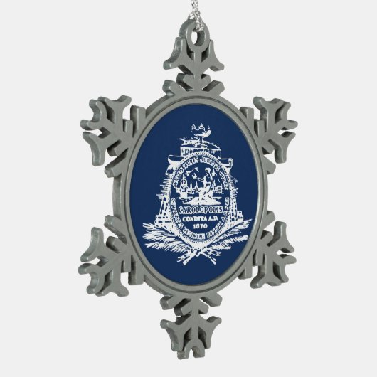 Flagge Charleston, South Carolina Snowflake Pewte Schneeflocken Zinn-Ornament (Links)