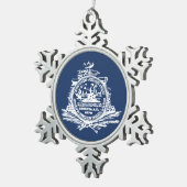 Flagge Charleston, South Carolina Snowflake Pewte Schneeflocken Zinn-Ornament (Rechts)